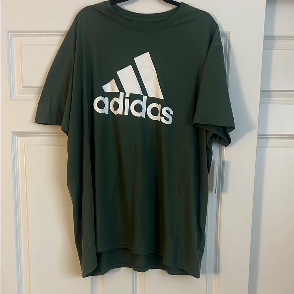 Adidas Green Short Sleeve Tee Classic Logo